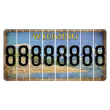 Wyoming Squaretop Mountain Cut License Plate Strips (Set of 8) 8