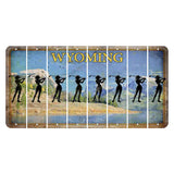 Wyoming Squaretop Mountain Cut License Plate Strips (Set of 8) Female Golfer