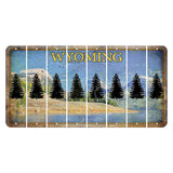 Wyoming Squaretop Mountain Cut License Plate Strips (Set of 8) Pine Tree