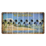 Wyoming Squaretop Mountain Cut License Plate Strips (Set of 8) Palm Trees