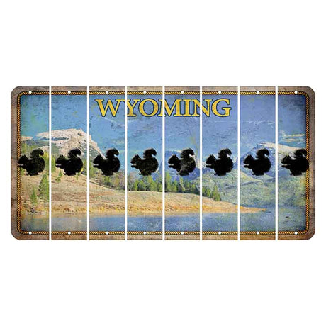 Wyoming Squaretop Mountain Cut License Plate Strips (Set of 8) Squirrel