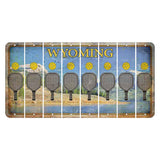 Wyoming Squaretop Mountain Cut License Plate Strips (Set of 8) Pickleball