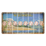 Wyoming Squaretop Mountain Cut License Plate Strips (Set of 8) Baseball