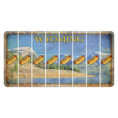 Wyoming Squaretop Mountain Cut License Plate Strips (Set of 8) Hotdog