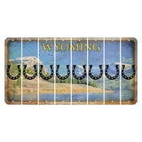 Wyoming Squaretop Mountain Cut License Plate Strips (Set of 8) Horseshoe