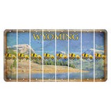 Wyoming Squaretop Mountain Cut License Plate Strips (Set of 8) Cement Truck
