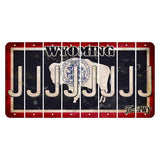 Wyoming Travel Cut License Plate Strips (Set of 8) J