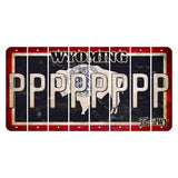 Wyoming Travel Cut License Plate Strips (Set of 8) P