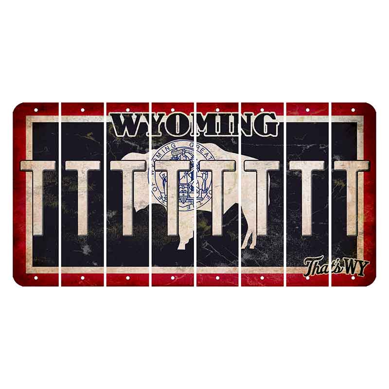 Wyoming Travel Cut License Plate Strips (Set of 8) T