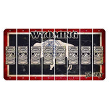 Wyoming Travel Cut License Plate Strips (Set of 8) Tiki