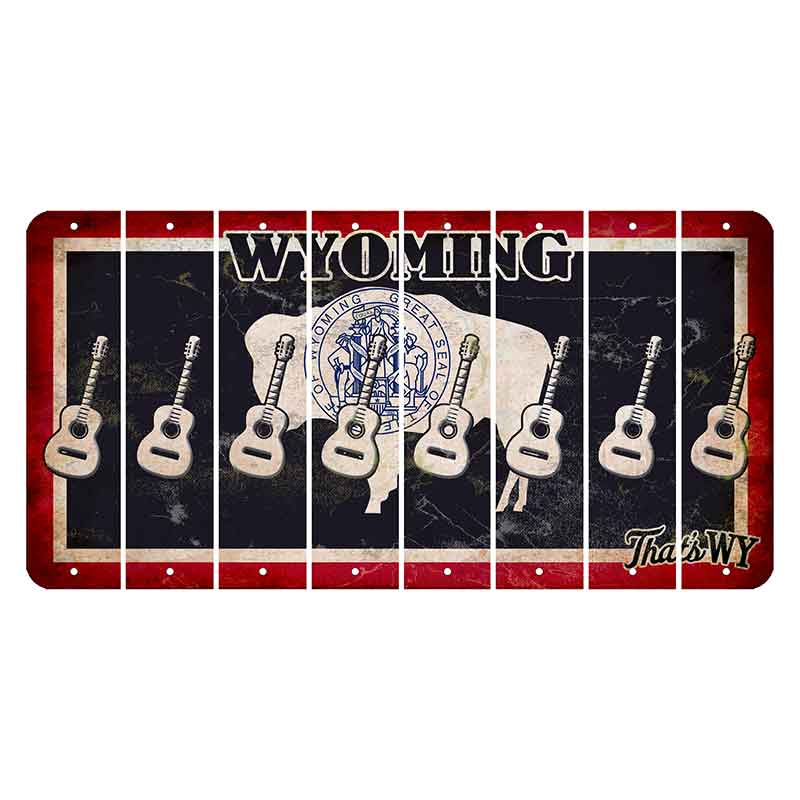 Wyoming Travel Cut License Plate Strips (Set of 8) Guitar