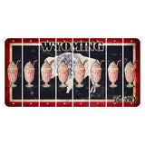Wyoming Travel Cut License Plate Strips (Set of 8) Milkshake