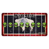 Wyoming Travel Cut License Plate Strips (Set of 8) Alien