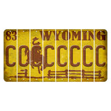 Wyoming Yellow Cut License Plate Strips (Set of 8) C