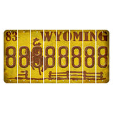 Wyoming Yellow Cut License Plate Strips (Set of 8) 8