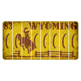 Wyoming Yellow Cut License Plate Strips (Set of 8) Parenthesis - Left