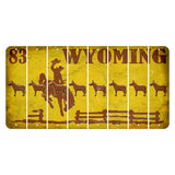 Wyoming Yellow Cut License Plate Strips (Set of 8) Donkey