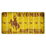 Wyoming Yellow Cut License Plate Strips (Set of 8) Hummingbird