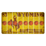 Wyoming Yellow Cut License Plate Strips (Set of 8) Basketball
