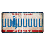 Wyoming Spirit of 75 Cut License Plate Strips (Set of 8) U