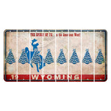 Wyoming Spirit of 75 Cut License Plate Strips (Set of 8) Christmas Tree