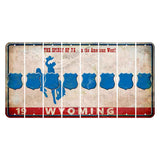 Wyoming Spirit of 75 Cut License Plate Strips (Set of 8) Police Badge