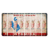 Wyoming Spirit of 75 Cut License Plate Strips (Set of 8) Milkshake