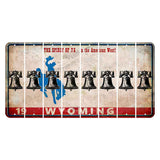 Wyoming Spirit of 75 Cut License Plate Strips (Set of 8) Liberty Bell