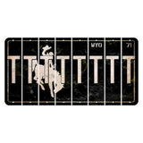 Wyoming WYO Black Cut License Plate Strips (Set of 8) T