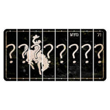 Wyoming WYO Black Cut License Plate Strips (Set of 8) Question Mark