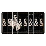 Wyoming WYO Black Cut License Plate Strips (Set of 8) And Sign