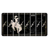 Wyoming WYO Black Cut License Plate Strips (Set of 8) Rifle