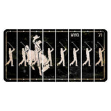 Wyoming WYO Black Cut License Plate Strips (Set of 8) Male Golfer
