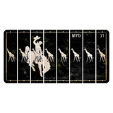 Wyoming WYO Black Cut License Plate Strips (Set of 8) Giraffe