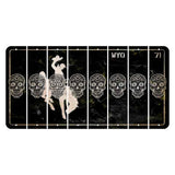 Wyoming WYO Black Cut License Plate Strips (Set of 8) Sugar Skull