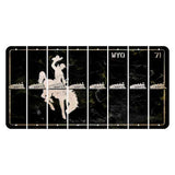 Wyoming WYO Black Cut License Plate Strips (Set of 8) Train