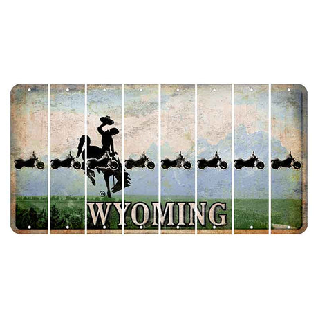 Wyoming Teton Range Cut License Plate Strips (Set of 8) Motorcycle