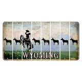 Wyoming Teton Range Cut License Plate Strips (Set of 8) Donkey