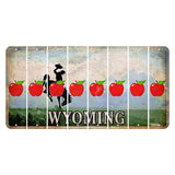 Wyoming Teton Range Cut License Plate Strips (Set of 8) Apple