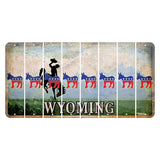 Wyoming Teton Range Cut License Plate Strips (Set of 8) Democrat