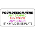 Custom 2 Hole Novelty Aluminum License Plate Tag | 12" x 6" Automotive 2 Holes STANDARD SIZE 12" x 6" Automotive (LP)