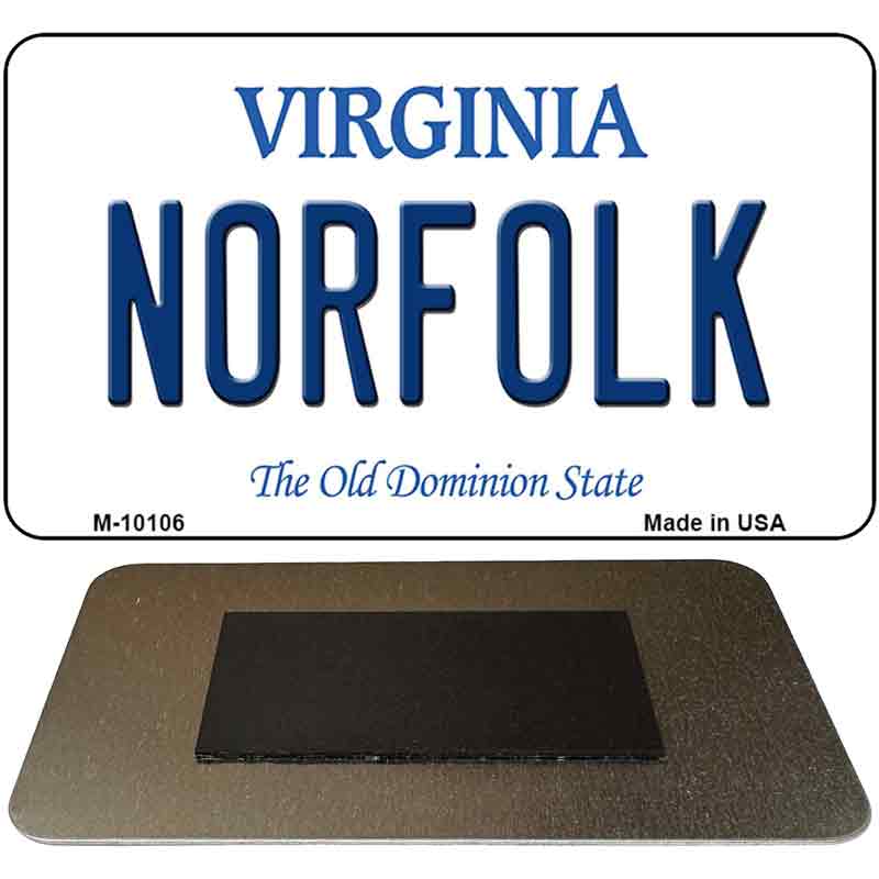 Norfolk Virginia State License Plate Tag Magnet M-10106