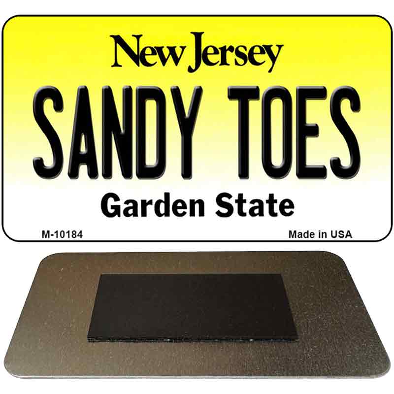 Sandy Toes New Jersey State License Plate Tag Magnet M-10184