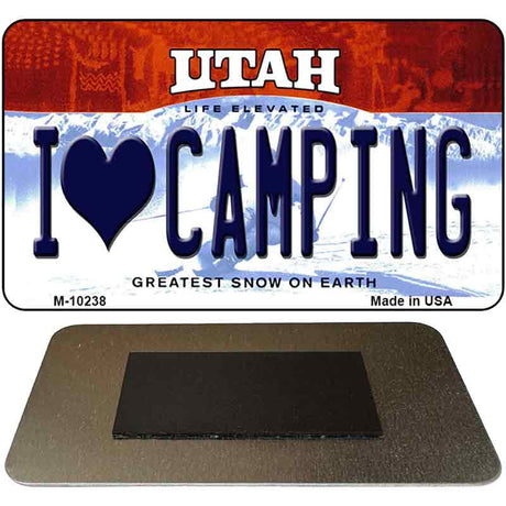 I Love Camping Utah State License Plate Tag Magnet M-10238