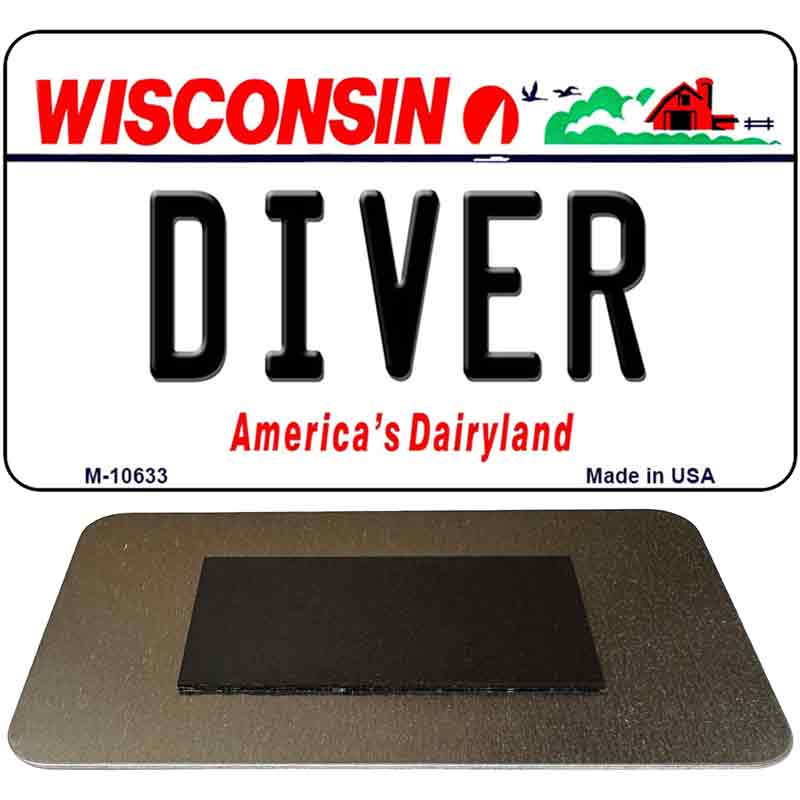 Diver Wisconsin State License Plate Tag Novelty Magnet M-10633