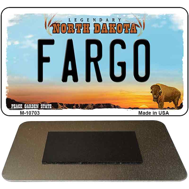 Fargo North Dakota State License Plate Tag Magnet M-10703