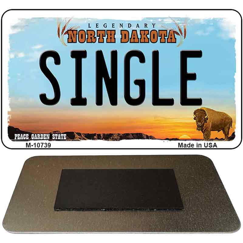 Single North Dakota State License Plate Tag Magnet M-10739