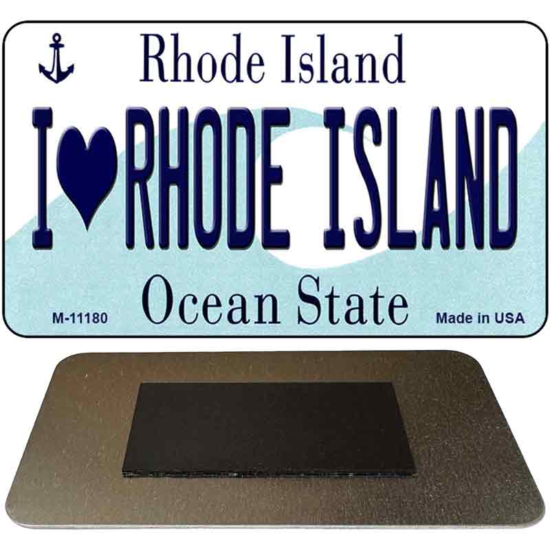 I Love Rhode Island State License Plate Tag Novelty Magnet M-11180