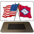 Arkansas Crossed US Flag Novelty Metal Magnet M-11464