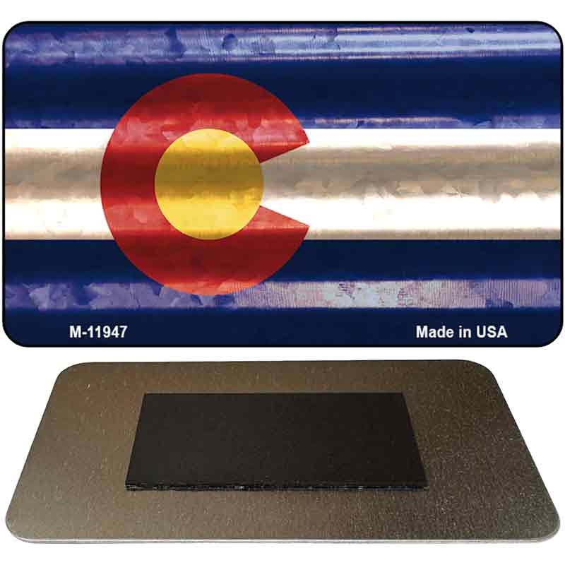 Colorado Corrugated Flag Novelty Magnet M-11947 3.5" x 2" Magnet (M)